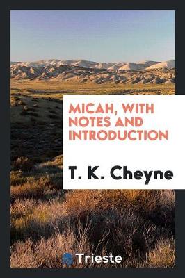 Book cover for Micah, with Notes and Introduction