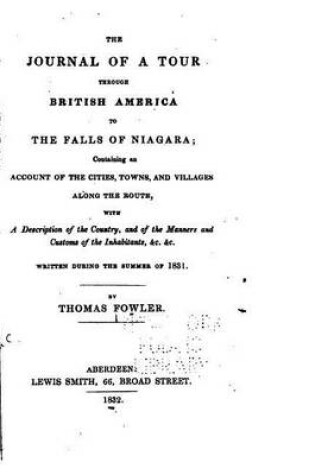 Cover of The Journal of a Tour Through British America to the Falls of Niagara (1832)