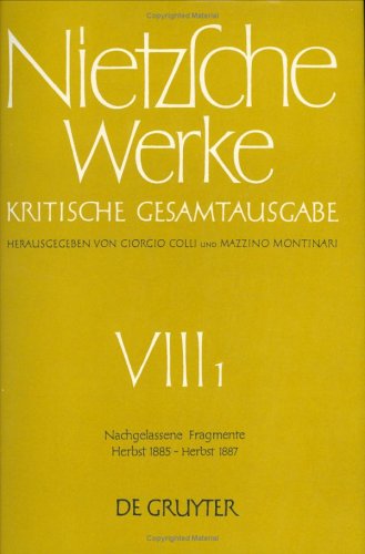 Book cover for Nachgelassene Fragmente Herbst 1885 - Herbst 1887