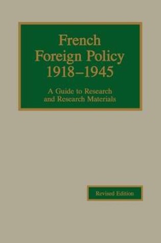 Cover of French Foreign Policy, 1918-1945