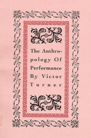 Cover of The Anthropology of Performance