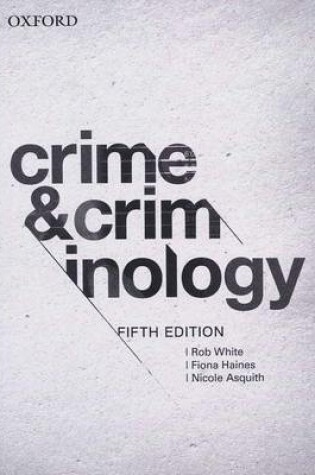 Cover of Crime and Criminology 5e