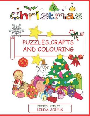 Book cover for Christmas Puzzles, Crafts, and Colouring