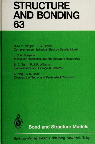 Cover of Bond and Structure Models