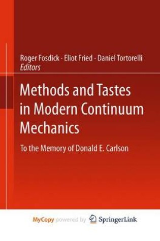 Cover of Methods and Tastes in Modern Continuum Mechanics