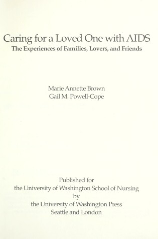 Cover of Caring for a Loved One with AIDS