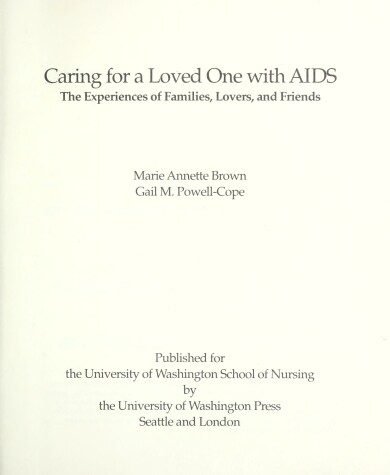 Book cover for Caring for a Loved One with AIDS