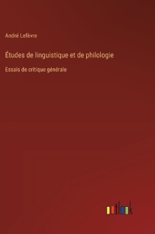 Cover of �tudes de linguistique et de philologie