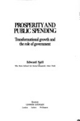 Cover of Prosperity and Public Spending