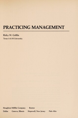 Cover of Practising Management