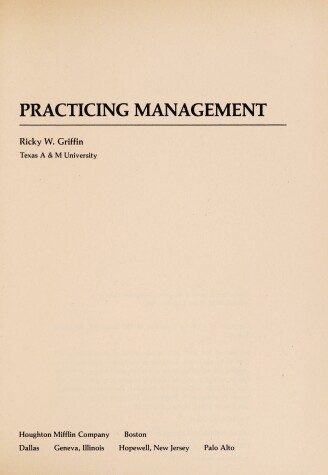 Book cover for Practising Management