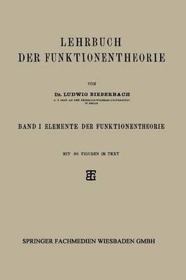 Book cover for Lehrbuch Der Funktionentheorie