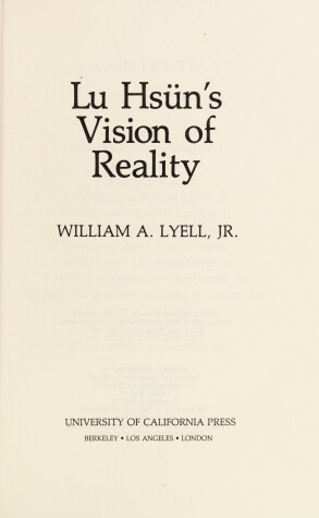 Book cover for Lu Hsun's Vision of Reality