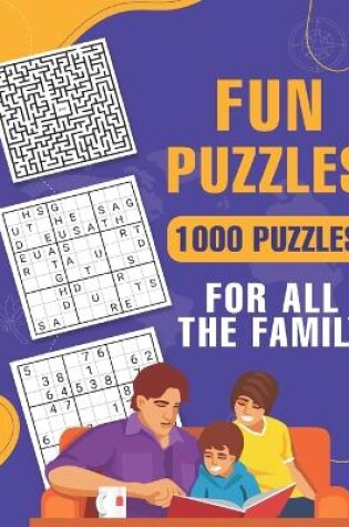 Cover of puzzle book 1000 puzzles Sodoku, wordoku, mazes, word scramble