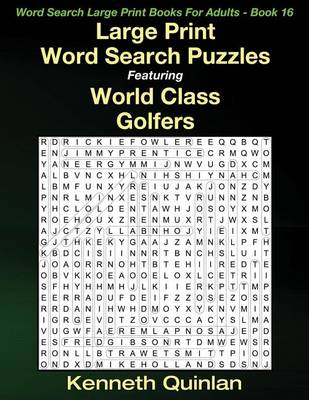 Cover of Large Print Word Search Puzzles Featuring World Class Golfers