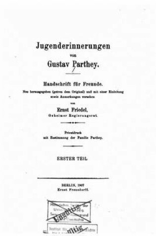 Cover of Jugenderinnerungen, Handschrift fur Freunde