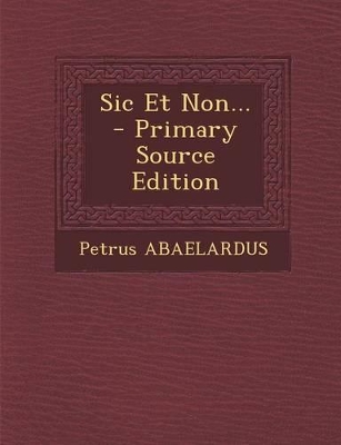 Book cover for Sic Et Non...