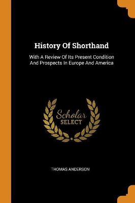 Book cover for History of Shorthand