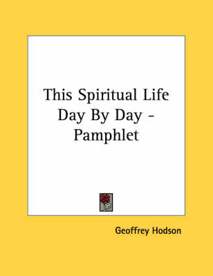 Book cover for This Spiritual Life Day by Day - Pamphlet