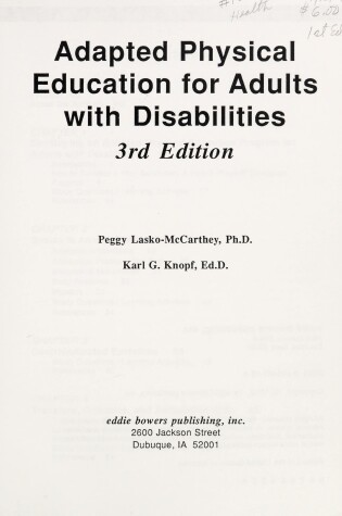 Cover of Adapted Physical Education for Adults with Disabilities