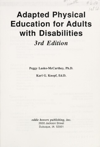 Book cover for Adapted Physical Education for Adults with Disabilities