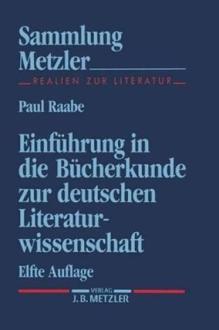 Cover of Einfuhrung in Die Bucherkunde Zur Deutschen Literaturwissenschaft