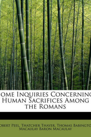 Cover of Some Inquiries Concerning Human Sacrifices Among the Romans