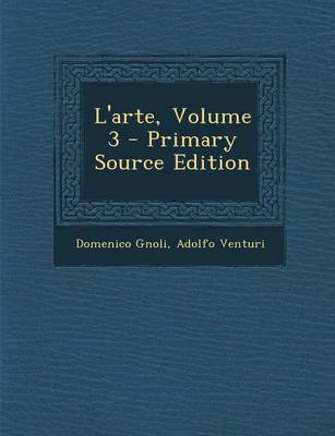 Book cover for L'Arte, Volume 3