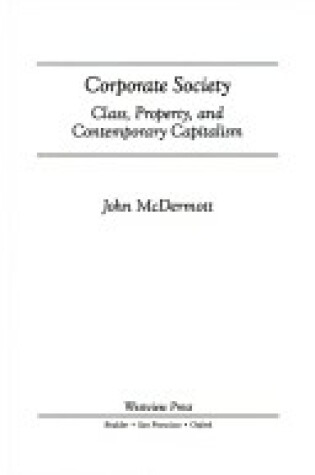 Cover of Corporate Society