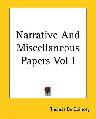 Book cover for Narrative and Miscellaneous Papers Vol I