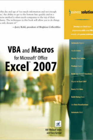 Cover of VBA and Macros for Microsoft Office Excel 2007