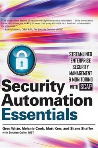 Cover of Security Automation Essentials: Streamlined Enterprise Security Management & Monitoring with Scap