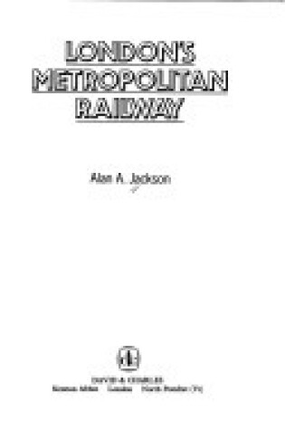 Cover of London'S Metropolitan Railway