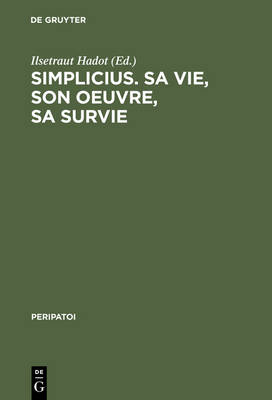 Book cover for Simplicius, sa vie, son oeuvre, sa survie