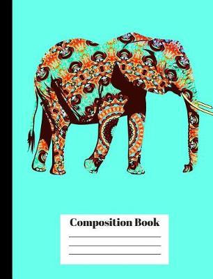 Book cover for Elegant Elephant Wide Rule Composition Notebook