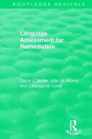 Cover of Language Assessment for Remediation (1981)