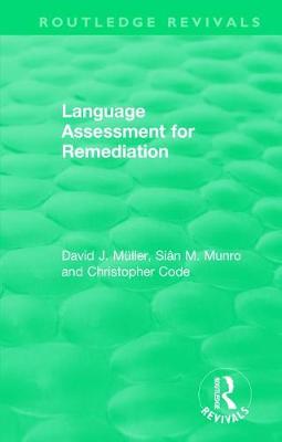 Book cover for Language Assessment for Remediation (1981)