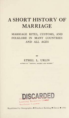 Book cover for Short History of Marriage