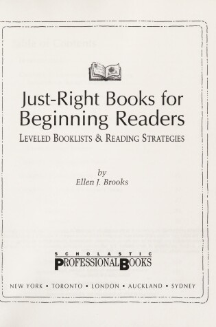 Cover of Just-Right Books for Beginning Readers