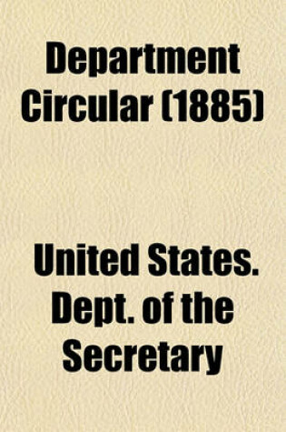 Cover of Department Circular (1885)