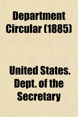 Book cover for Department Circular (1885)