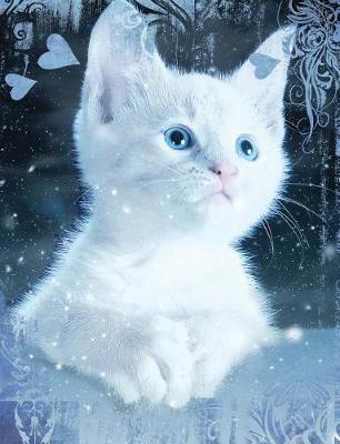 Cover of White Snow Blue Eye Cat Composition Notebook, Blank Sketch Paper