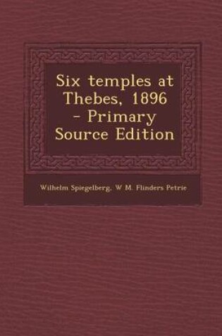 Cover of Six Temples at Thebes, 1896 - Primary Source Edition