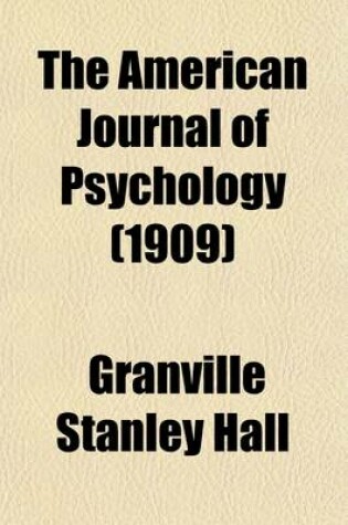 Cover of The American Journal of Psychology (Volume 20)