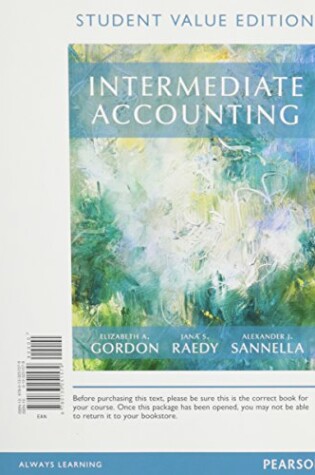 Cover of Intermediate Accounting, Student Value Edition