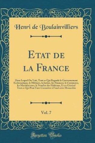 Cover of Etat de la France, Vol. 7