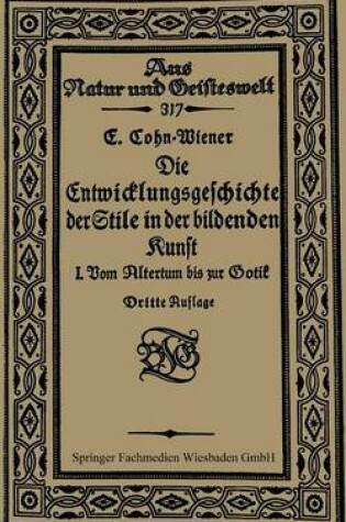 Cover of Die Entwicklungsgeschichte Der Stile in Der Bildenden Kunst