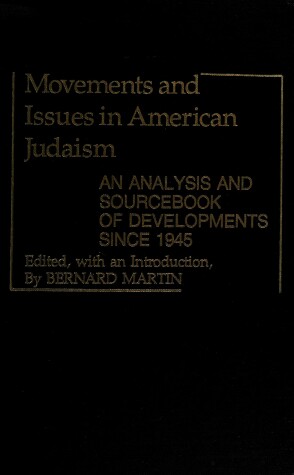 Book cover for Movements and Issues in American Judaism