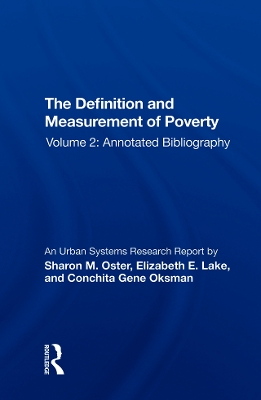 Book cover for The Definition and Measurement of Poverty