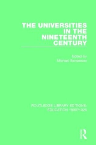 Cover of The Universities in the Nineteenth Century